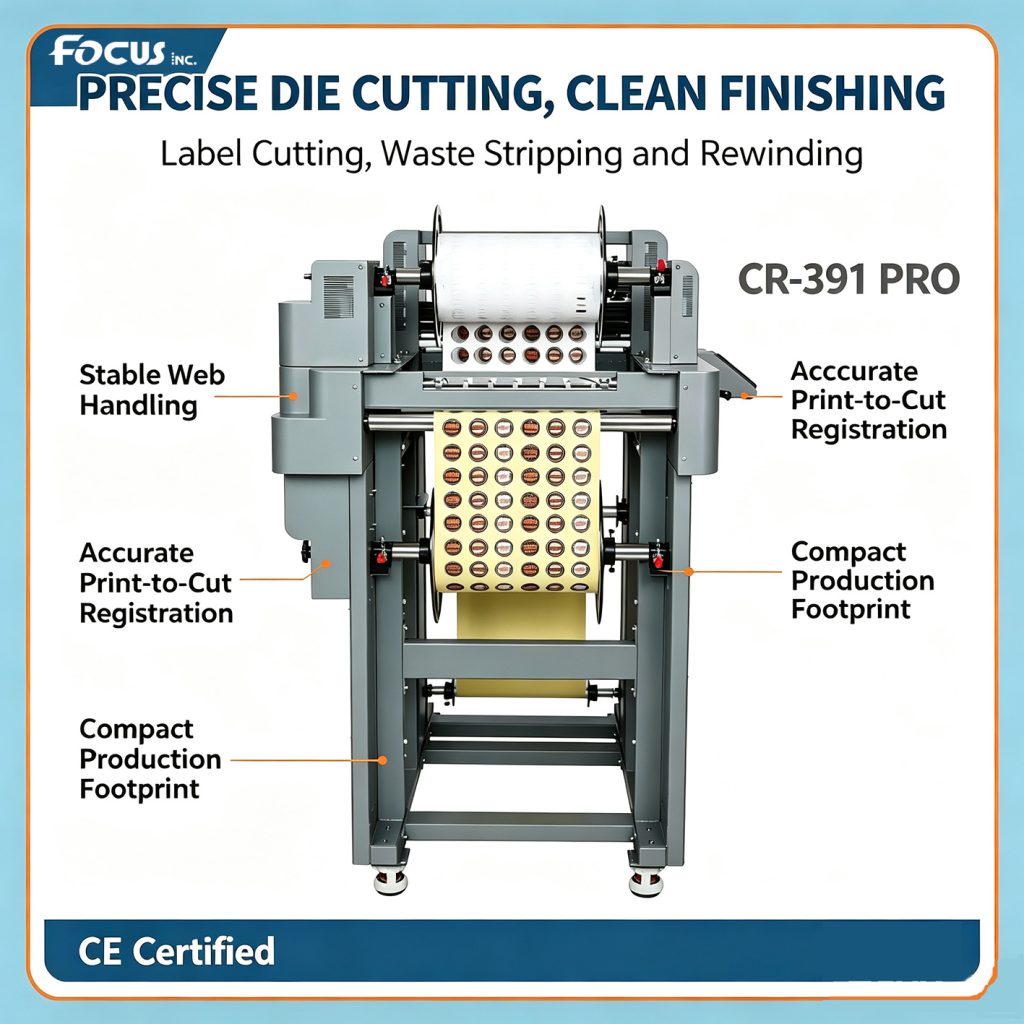 digital die cutting machine for roll to roll label printing production