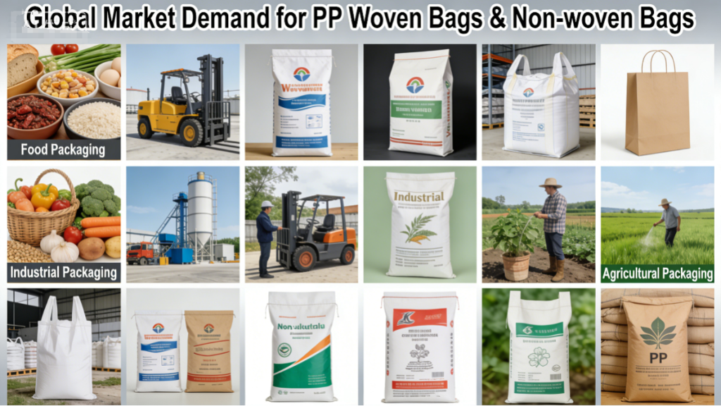 PP Woven & Non-woven Bags Global Market Demand - Focusinc Printing Solutions Global Market Demand for PP Woven Bags & Non-woven Bags - Focusinc UV Single Pass printing application scenarios for food, industrial, agricultural packaging
