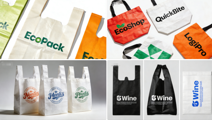 Custom Printed Non-Woven Bags & PP Woven Bags for Shopping, Food Delivery, Logistics with Brand Logos