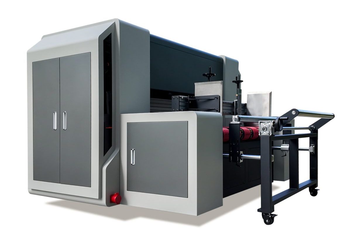 COBRA-1209S Corrugated Printer Side View with Automatic Feeding System | Friction Feeder for Carton Board Feeding