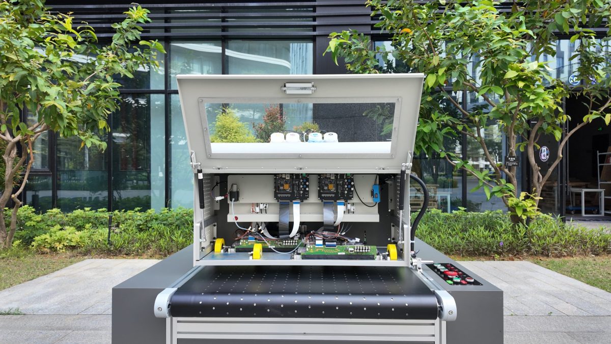 FocusInc high-speed single pass printer with open structure for packaging printing