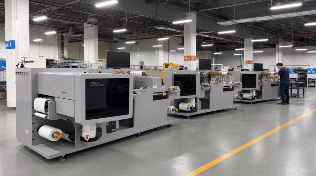 Nexus-350J label printers on production line