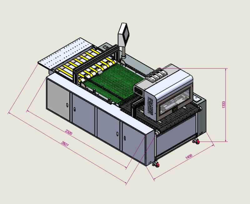 single pass pacakaging printer machine size