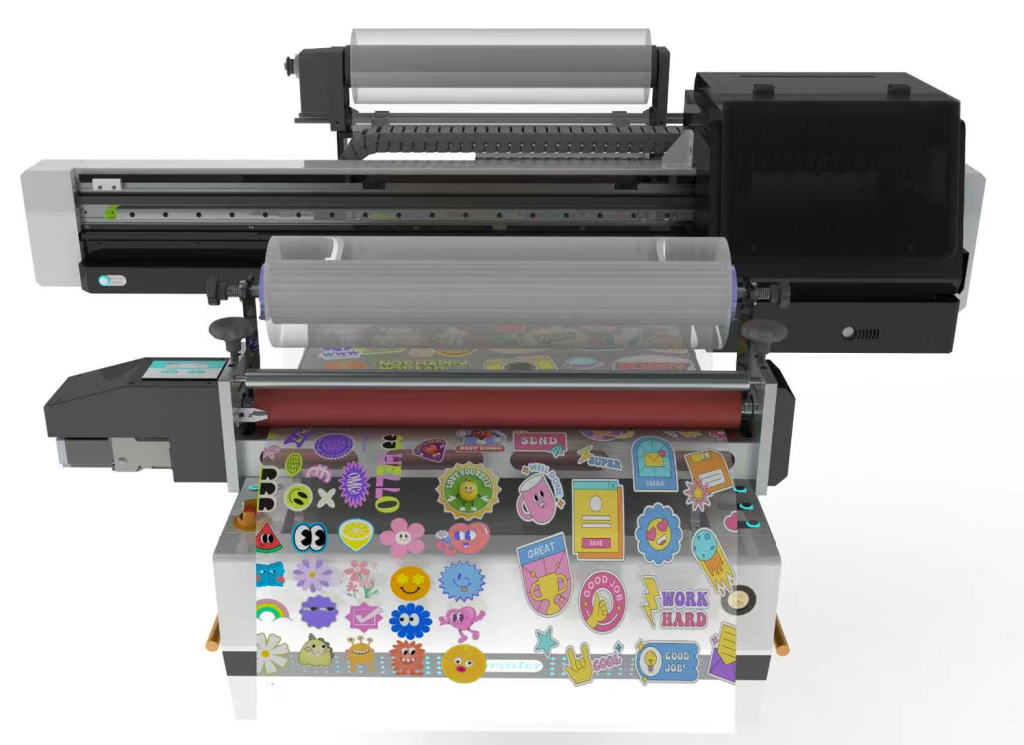 flatbed uv printer, rotary bottles uv printer, roll to roll sticker label uv printer, all function in one