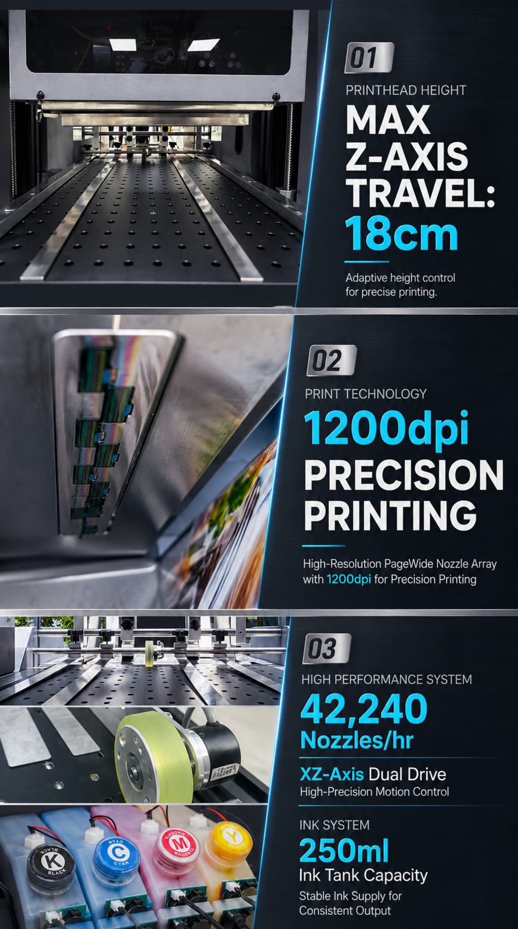 CMYK full color digital printing machine, continous supply ink, efficient printing