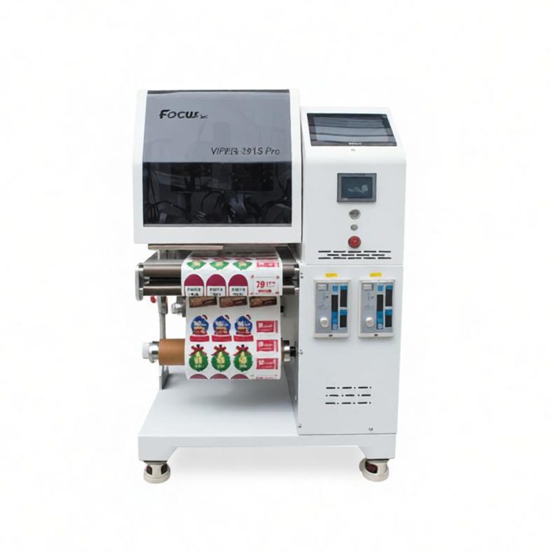 single pass digital inkjet printer for roll to roll packaging sticker labels printing, fast turn over