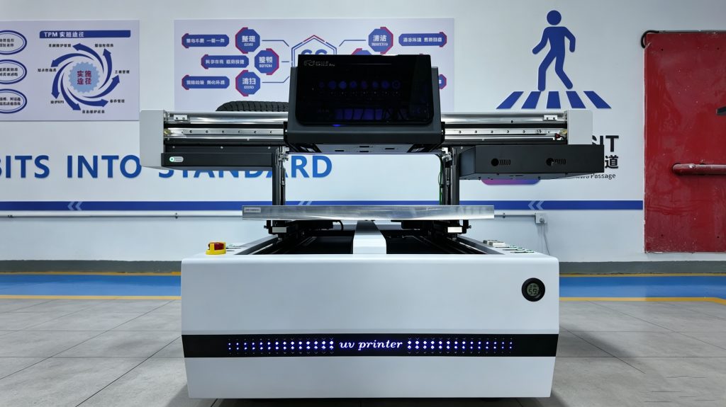 6090 UV FLATBED PRINTER, WITH NEGATIVE INK SUPPLY SYSTEM, EFFECIENT INK SUPPLY DURING PRINTING