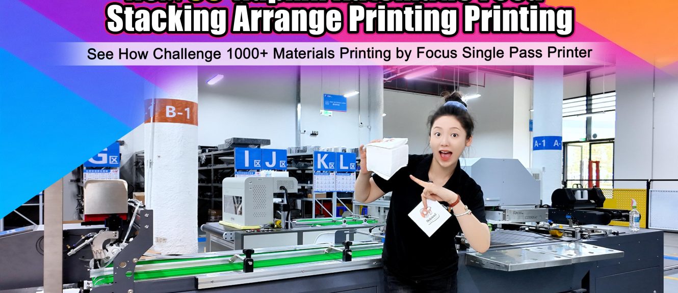 Single Pass Napkin Printer with Vacuum Feeding & Auto Counting Stacking Conveyor Line