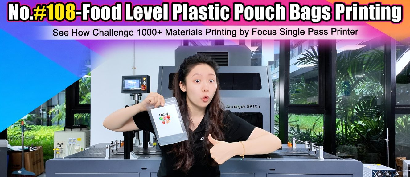 uv single pass printer printing on food plastic packaging bags, fast digital printing machine